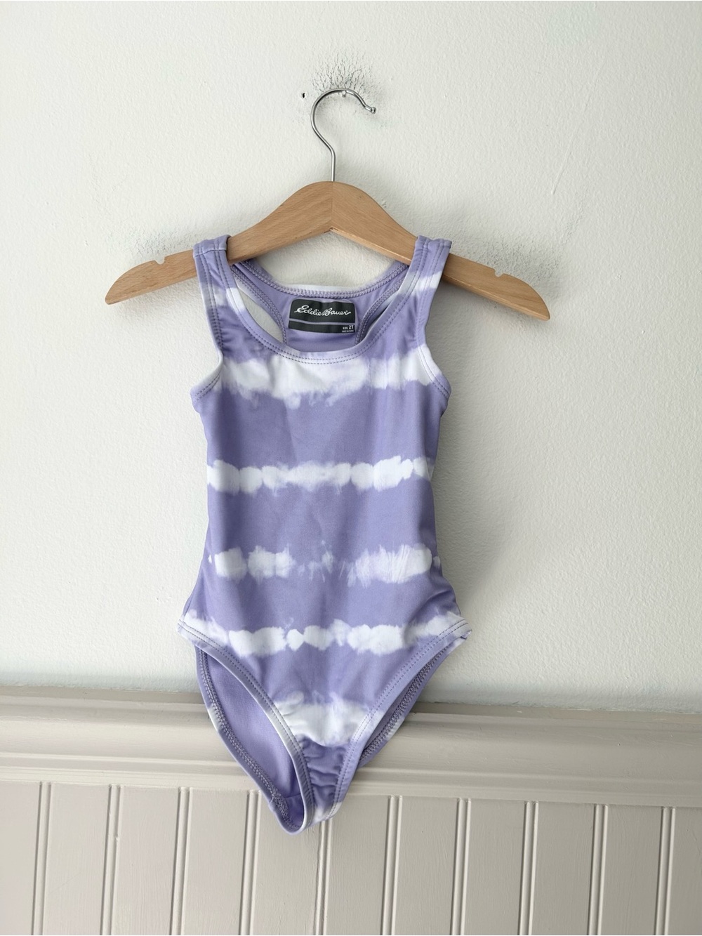 Eddie Bauer Girls 2T Lavender Tie-Dye One Piece Swimsuit Racerback